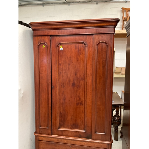 335 - VICTORIAN MAHOGANY ALL HANGING WARDROBE WITH DRAWER TO BASE H79”L 40” D19”