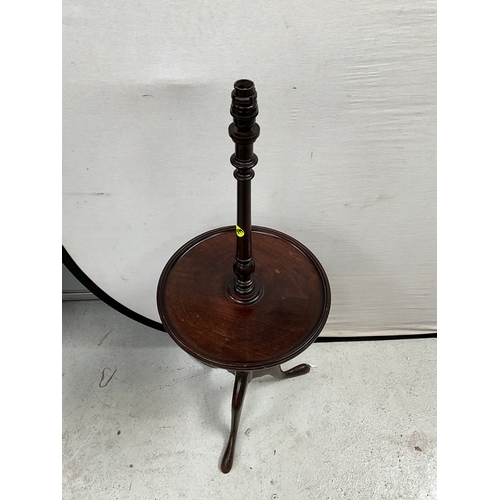 307 - VINTAGE MAHOGANY LAMP BASE H44” 
(NEEDS REWIRING)