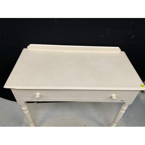 342 - VICTORIAN PAINTED PINE SIDE TABLE WITH DRAWER H29