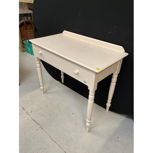 342 - VICTORIAN PAINTED PINE SIDE TABLE WITH DRAWER H29