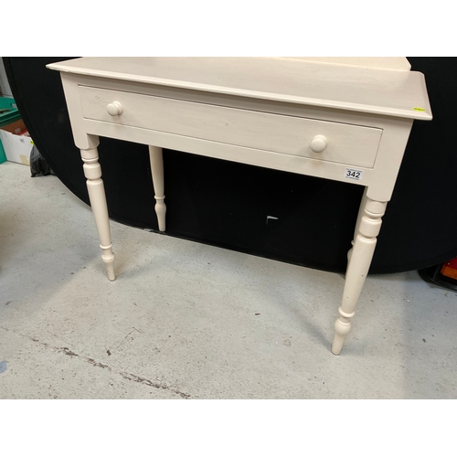 342 - VICTORIAN PAINTED PINE SIDE TABLE WITH DRAWER H29