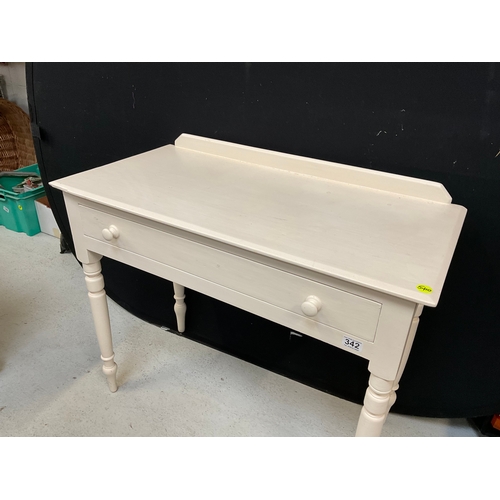 342 - VICTORIAN PAINTED PINE SIDE TABLE WITH DRAWER H29