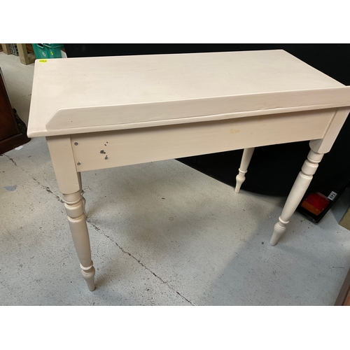 342 - VICTORIAN PAINTED PINE SIDE TABLE WITH DRAWER H29