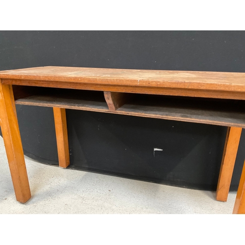 343 - VINTAGE OAK SCHOOL DESK A/F H22” W36” D15”