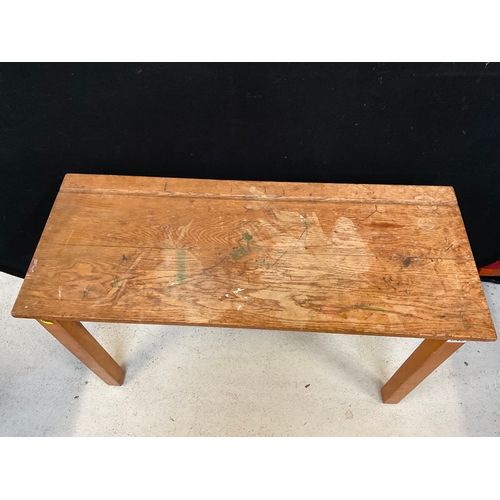 343 - VINTAGE OAK SCHOOL DESK A/F H22” W36” D15”