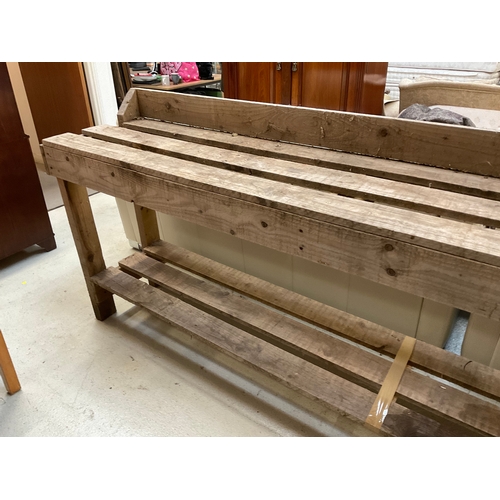 346 - LARGE GREENHOUSE/GARDEN POTTING BENCH H43” L97” D20”