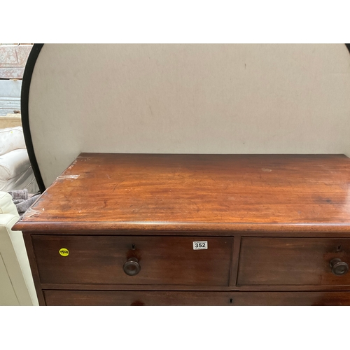 352 - VICTORIAN MAHOGANY 2 OVER 4 BEDROOM CHEST - NO KEY FOR DRAWERS H51