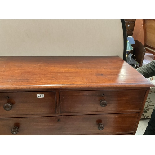 352 - VICTORIAN MAHOGANY 2 OVER 4 BEDROOM CHEST - NO KEY FOR DRAWERS H51