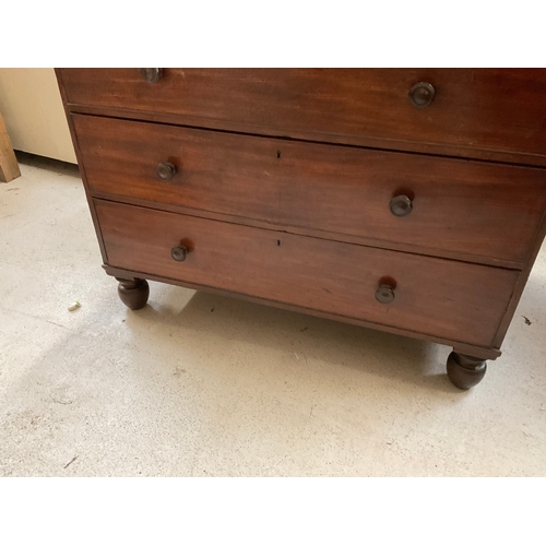 352 - VICTORIAN MAHOGANY 2 OVER 4 BEDROOM CHEST - NO KEY FOR DRAWERS H51