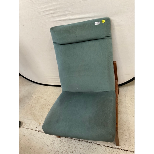 358 - RETRO TEAK UPHOLSTERED SIDE CHAIR