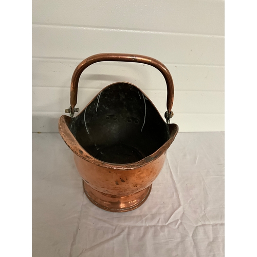 9 - VICTORIAN COPPER HELMET COAL SCUTTLE