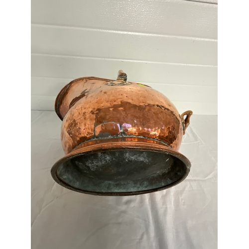 9 - VICTORIAN COPPER HELMET COAL SCUTTLE