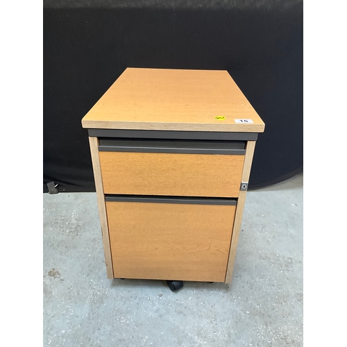 15 - TWO DRAWER OFFICE CABINET - NO KEY H22