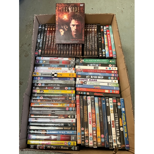 26 - BOX OF DVDS TO INCLUDE FARSCAPE BOX SET