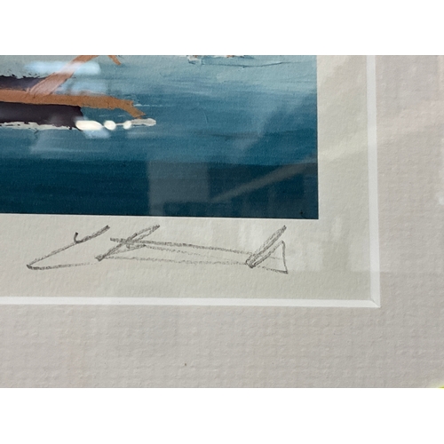 43 - LTD EDITION BEACH SCENE SIGNED PRINT NUMBER 54/250 21”X17”