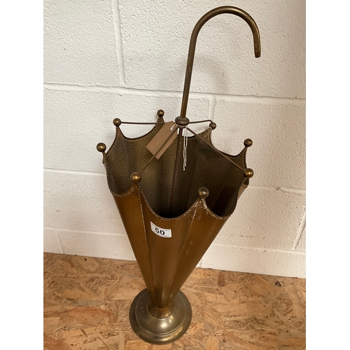 50 - VINTAGE BRASS UMBERELLA STAND H29”