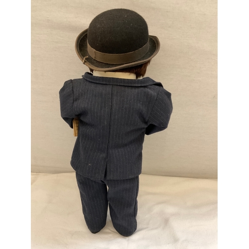 142 - MODEL OF A OWL DRESSED IN 3 PIECE SUIT AND TOP HAT H19”