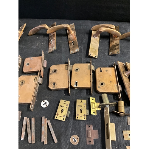 68 - ASSORTED DOOR FITTINGS LOCKS AND HANDLES