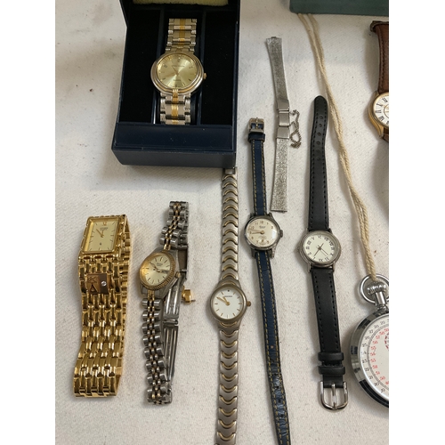 171 - QTY OF LADIES, GENTS WATCHES TO INCLUDE VINTAGE STOP WATCH