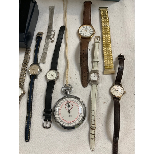 171 - QTY OF LADIES, GENTS WATCHES TO INCLUDE VINTAGE STOP WATCH