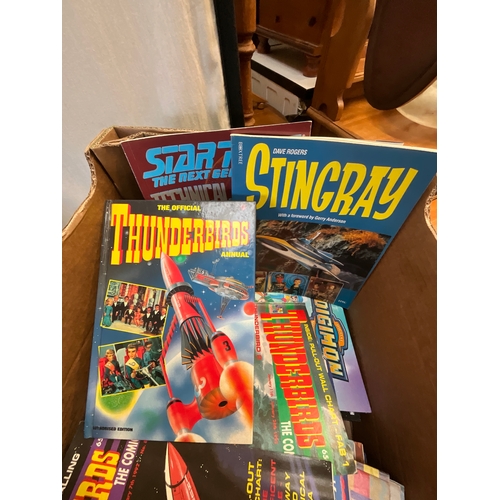 90 - COLLECTION OF ANNUALS and COMICS THUNDERBIRDS SPIDER-MAN AND STARWARS TOYS