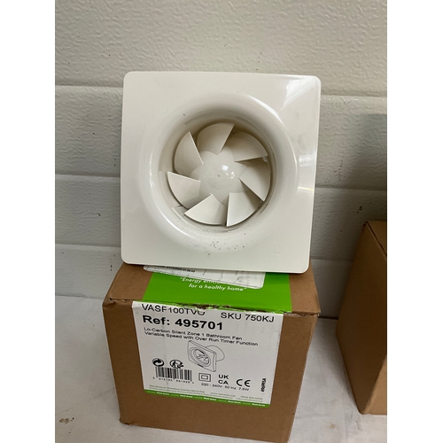 108 - TWO BOXES OF LEAD AND GUTTER SEAL,  BATHROOM EXTRACTION FANS ETC