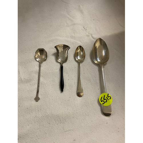 203 - QTY OF HALLMARKED SILVER ITEMS TO INCLUDE GEORGIAN SPOONS, KNIFE AND FORK,  5 VINTAGE PEN KNIVES TO ... 