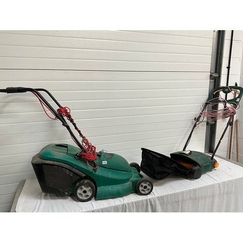 228 - ELECTRIC LAWN RAKER AND ELECTRIC GARDEN MOWER