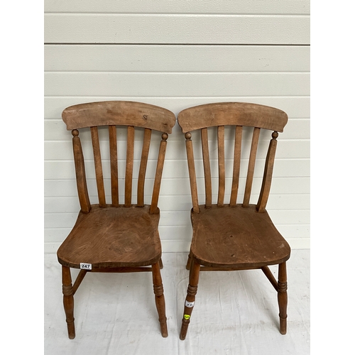 247 - PAIR OF VICTORIAN KITCHEN CHAIRS