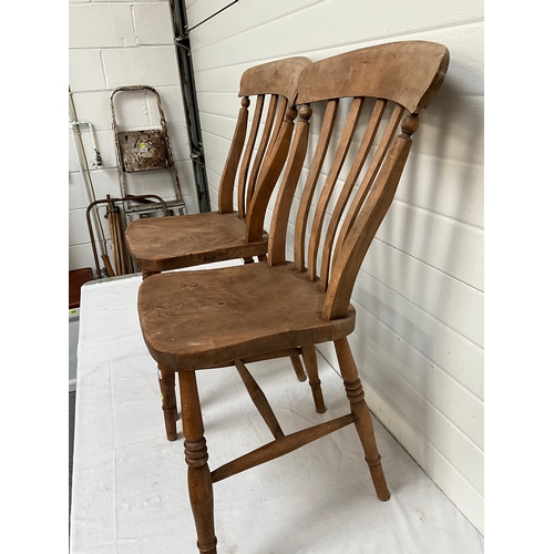 247 - PAIR OF VICTORIAN KITCHEN CHAIRS