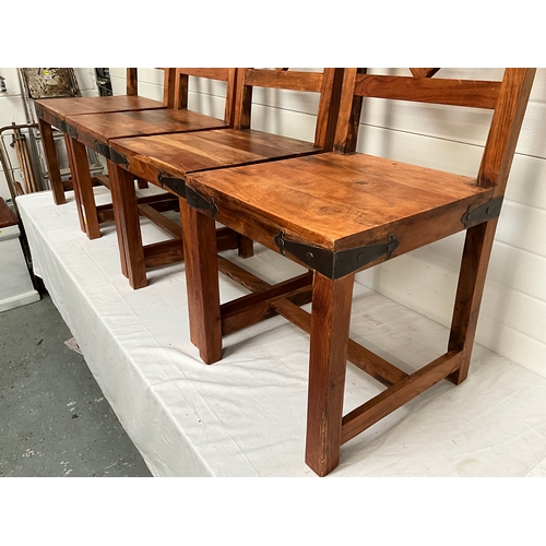 249 - SET OF 4 ACACIA WOOD DINING CHAIRS