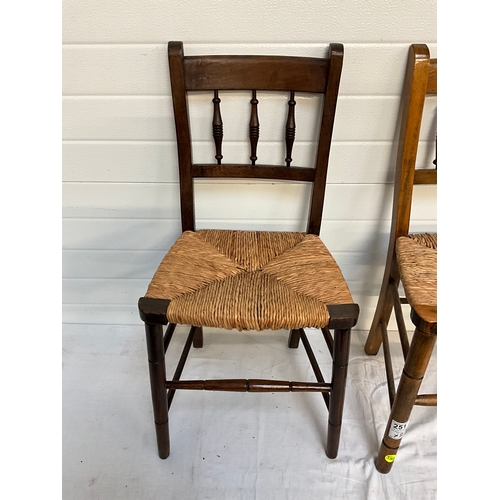 251 - 2 WOVEN SEATED COUNTRY STYLE CHAIRS