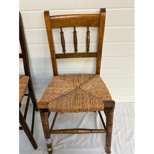 251 - 2 WOVEN SEATED COUNTRY STYLE CHAIRS