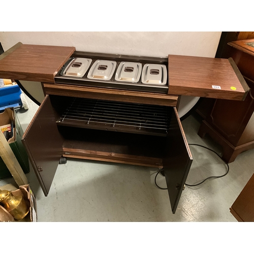 282 - ELECTRIC HOSTESS TROLLEY COMPLETE WITH SERVING DISHES H28”W29”D15”