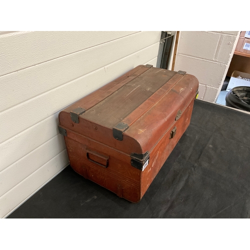 296 - VICTORIAN TIN CHEST H14”W24”D16”