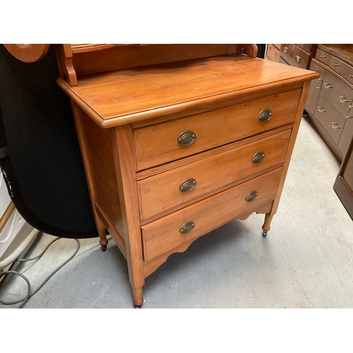 301 - EDWARDIAN SATINWOOD TRIPLE MIRROR DRESSING TABLE H58”W33”D17”