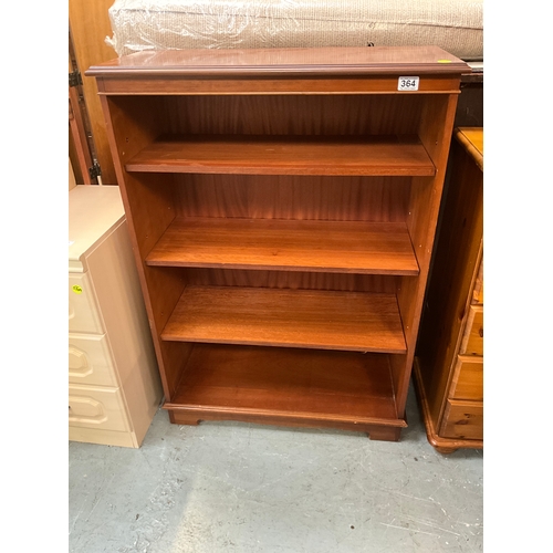 364 - REPRODUCTION YEWWOOD OPEN BOOKCASE H43”W30”D13”