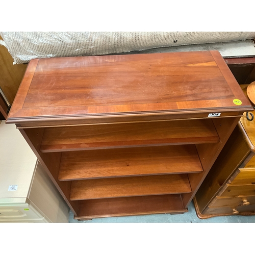 364 - REPRODUCTION YEWWOOD OPEN BOOKCASE H43”W30”D13”