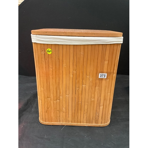 373 - MODERN WOODEN LINEN BOX H21” W17”D14”