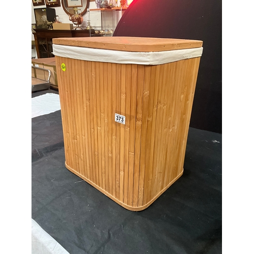 373 - MODERN WOODEN LINEN BOX H21” W17”D14”