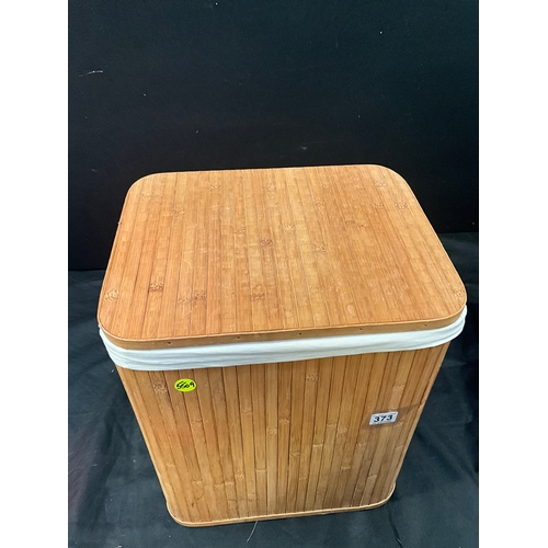 373 - MODERN WOODEN LINEN BOX H21” W17”D14”