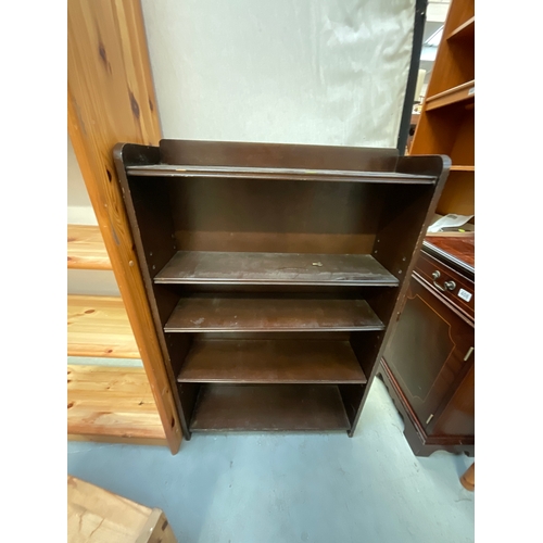 417 - TWO BOOKCASES AND SHELVING UNIT, PINE BOOKCASE H67