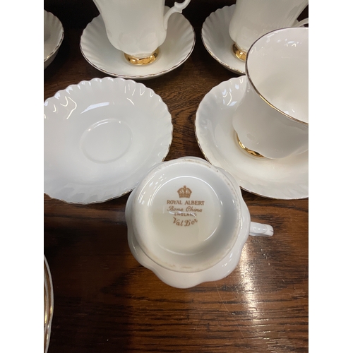 429 - ROYAL ALBERT VAL DOR TEASET WHITE WITH GILDED EDGE