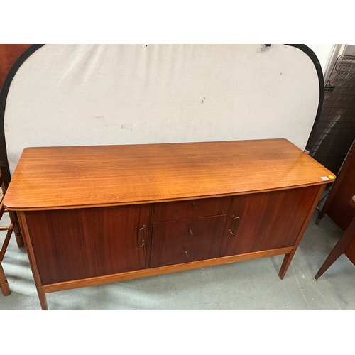 388 - VINTAGE BADGED VANSON SIDEBOARD WITH 3 CENTRAL DRAWERS FLANKED BY 2 DOORS H34” W64” D20”