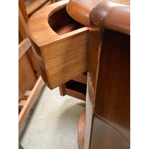 432 - ART DECO WALNUT VENEERED DRESSING TABLE THREE CENTRAL DRAWERS TWO SIDE CUPBOARDS MIRROR TO TOP H62”W... 