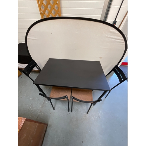 440 - IKEA BISTRO/CAFE MODERN METAL FRAMED TABLE AND FOUR MATCHING CHAIRS