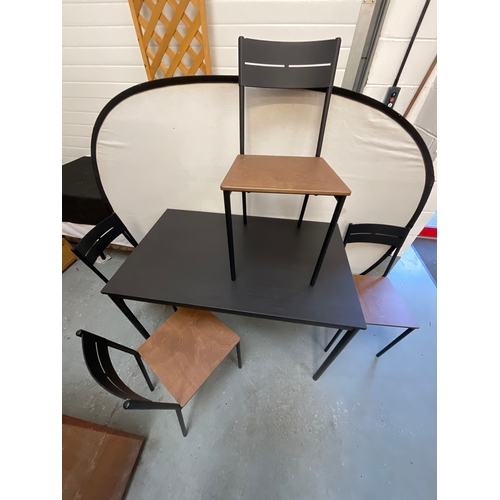 440 - IKEA BISTRO/CAFE MODERN METAL FRAMED TABLE AND FOUR MATCHING CHAIRS