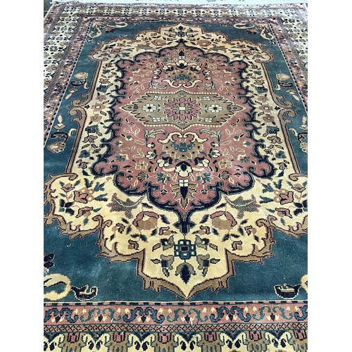 393 - GOOD QUALITY VINTAGE PATTERNED CARPET 141” X 106”