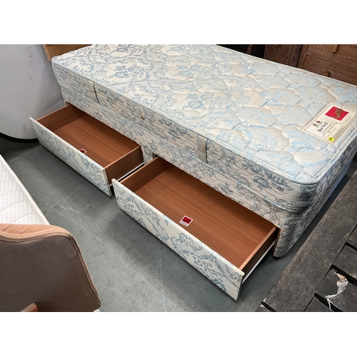 395 - SLUMBERLAND SINGLE DRAWER DIVAN COMPLETE WITH HEADBOARD