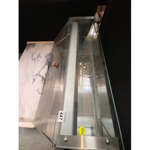 447 - COMMERCIAL REFRIGERATION DISPLAY COUNTER WITH MARBLE PREPARATION SLAB H26”W38”D39”